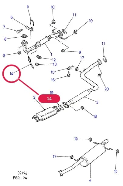 F Engine Assemblies Mounted On Body — F04 Engine Assemblies Mounted On Body.Exhaust System And Heat Shields › F04015 Exhaust System With Catalyst