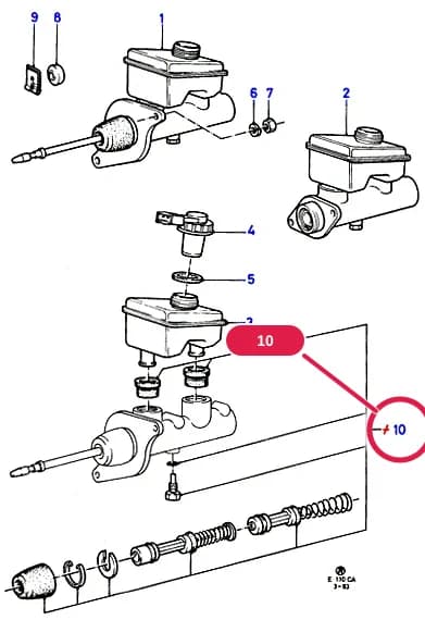 Kit - Master Cylinder Repair; Except Brake Booster; 'Bendix'; D/E/GB — E Brakes - Brake Pipes - Wheels — E01 Brakes - Brake Pipes - Wheels.Master Cylinder/Brake Booster/Pipes › E01010 Master Cylinder - Brake System