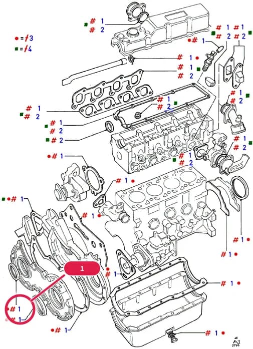AIA Diesel 1.6 — AIA01 Diesel 1.6.Engine/Block And Internals › AIA01030 Engine Gasket Kits; Diesel