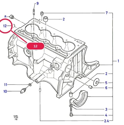 AYC CHT — AYC01 CHT.Engine/Block And Internals › AYC01040 Cylinder Block And Plugs