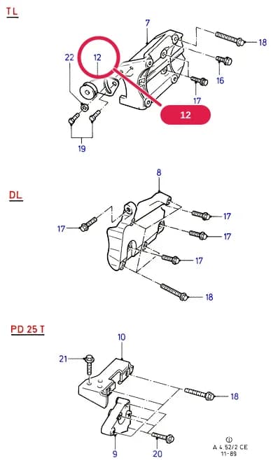 Pulley Assy - Tension; OHC — A Body And Related Parts — A04 Body And Related Parts.Dash Panel/Apron/Heater/Windscreen › A04052 Air Conditioning - Compressor