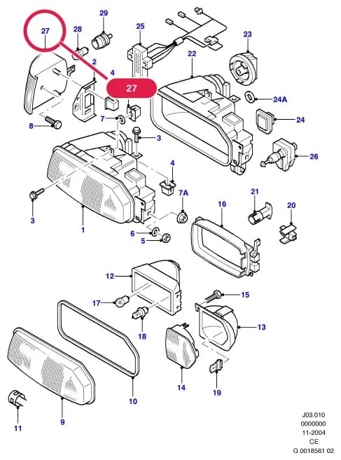 Lamp Assy - Flasher; RH — J Electrical System — J03 Electrical System.Headlamps And Front Flasher Lamps › J03010 Headlamps And Front Flasher Lamps;