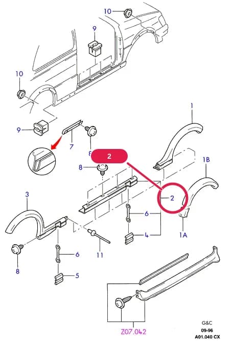 Panel Extension - Body Rocker; RH; Ebony (Solid C/C) — A Body And Related Parts — A01 Body And Related Parts.Bodyshells/Repair Panels/Mouldings › A01040 Body Extension