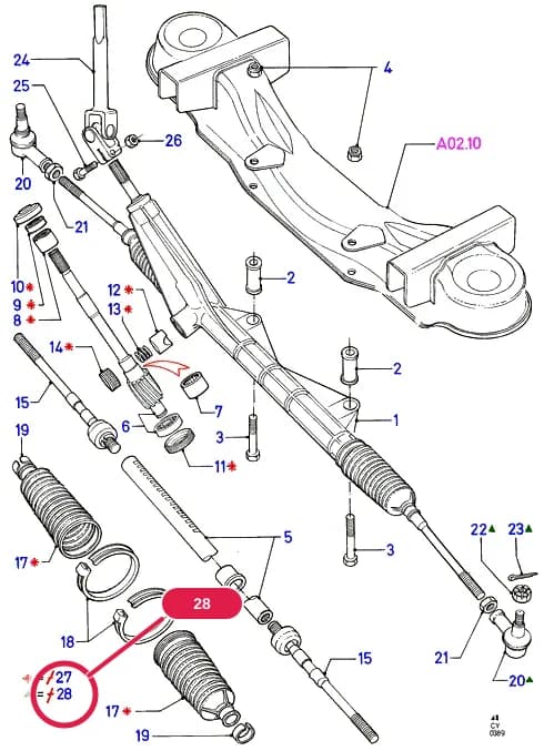 H Steering Gear - Gear Change — H02 Steering Gear - Gear Change.Steering Systems › H02010 Steering Gear And Linkage