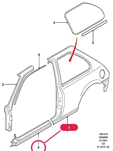 Panel - Body Rocker; RH; Sport Series — A Body And Related Parts — A09 Body And Related Parts.Side Panels/Side Trim/Side Glass › A09010 Side Panels
