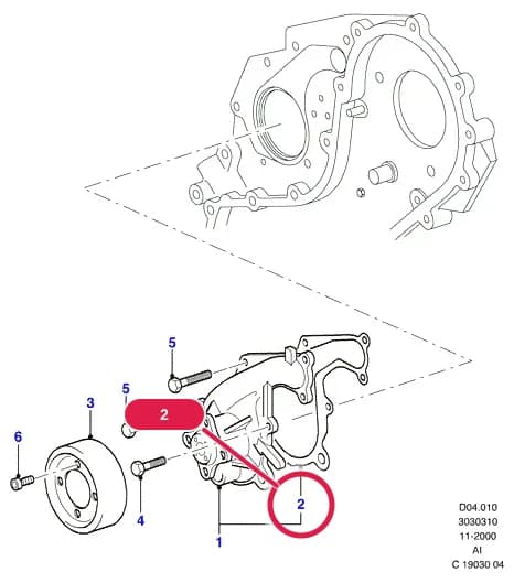 AID Lynx Engine — AID04 Lynx Engine.Engine Cooling › AID04010 Water Pump; Diesel