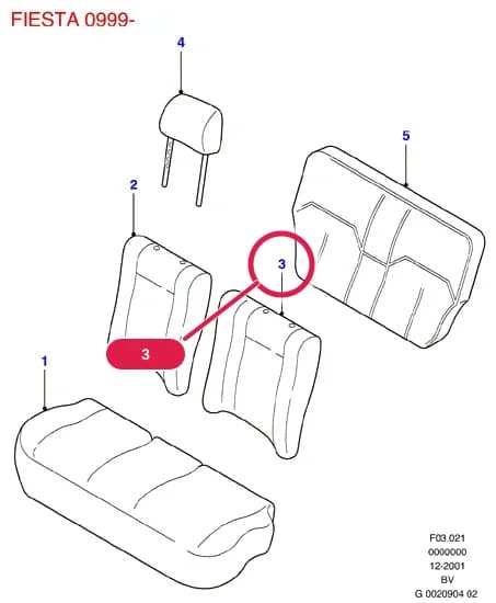 BVF Fiesta/Puma — BVF03 Fiesta/Puma.Fiesta 96 › BVF03021 Rear Seat Covers; Trim