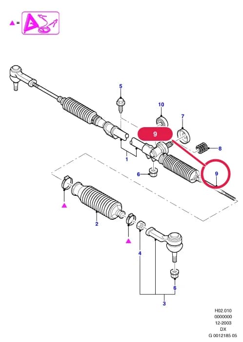 H Steering Gear - Gear Change — H02 Steering Gear - Gear Change.Steering Systems › H02010 Steering Gear And Linkage