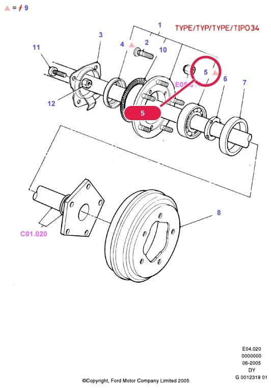E Brakes - Brake Pipes - Wheels — E04 Brakes - Brake Pipes - Wheels.Rear Brakes › E04020 Rear Wheel Hub; With 3563 LB