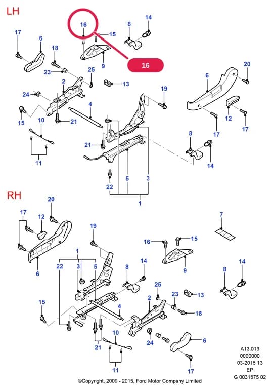 A Body And Related Parts — A13 Body And Related Parts.Seats And Covers › A13013 Front Seat Tracks And Height Adjust