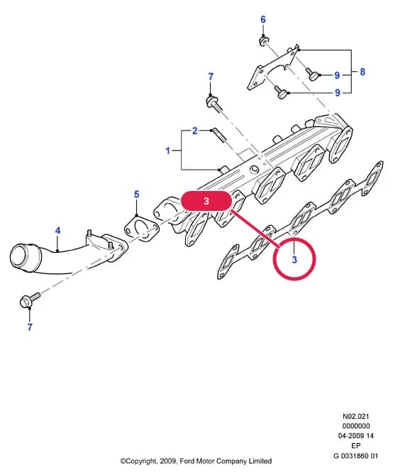 N Engine - Diesel — N02 Engine - Diesel.Head/Manifolds/Intercooler/Turbo › N02021 Inlet Manifold