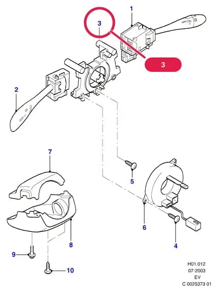 Body Assy; LHD — H Steering Gear - Gear Change — H01 Steering Gear - Gear Change.Steering Column And Steering Wheel › H01012 Steering Column Shroud And Switches