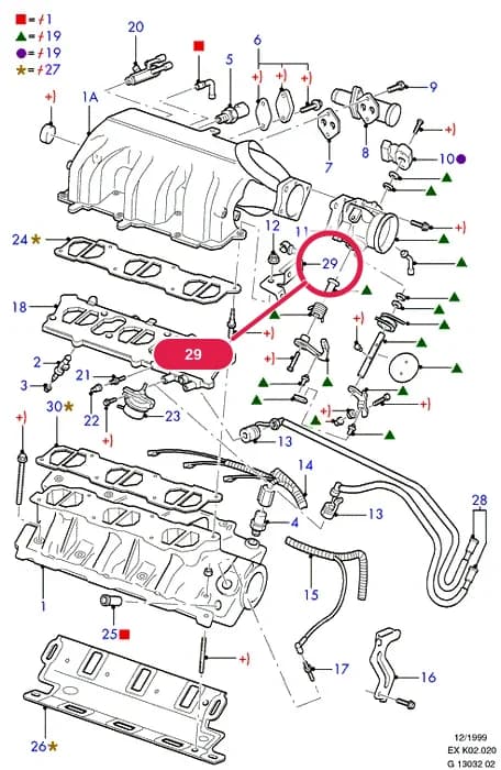 K Engine And Related Parts — K02 Engine And Related Parts.Cylinder Head/Valves/Rocker Cover › K02020 Inlet Manifold