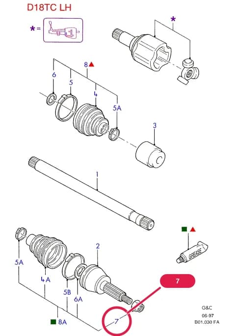 Nut - Special Hex.; M22 X 1.5MM; (-)"TR" — B Front Axle Less Brakes — B01 Front Axle Less Brakes.Front Axle/Suspension/Drive Shafts › B01030 Drive Shaft - Front Wheel Drive