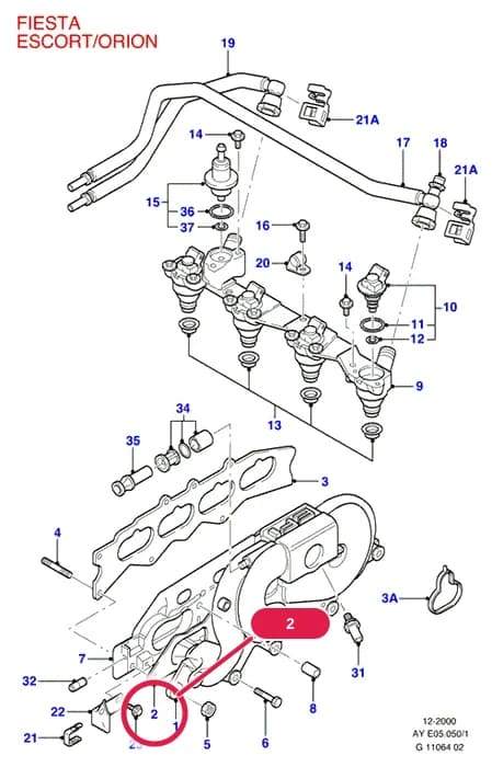 AYE Zetec E — AYE05 Zetec E.Fuel System - Engine › AYE05050 Fuel Injection System/Inlet Manifld;