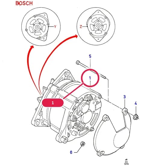 Alternator Assy; 90 AMP; Exchange Part (Re-Manufactured); Escort/Orion 91/93/94Cosworth — AGC Cosworth(CH) — AGC07 Cosworth(CH).Alternator/Starter Motor & Ignition › AGC07020 Alternator