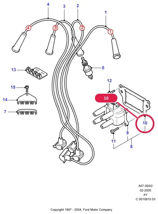 Bracket - Ignition Coil; HCS 1.3 EFI — AYA OHV/HCS — AYA07 OHV/HCS.Alternator/Starter Motor & Ignition › AYA07050 Ignition Coil And Wires/Spark Plugs