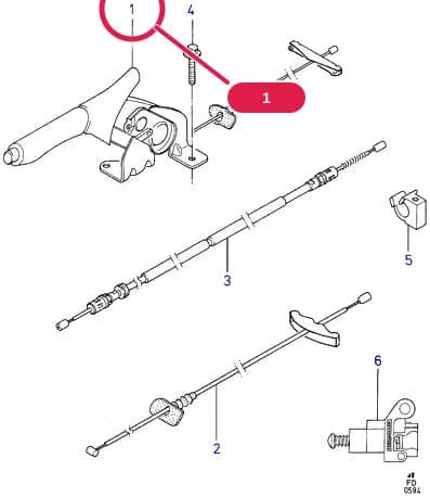 Lever Assy - Parking Brake; LHD; (-)"TH" — D Pedals And Related Parts — D03 Pedals And Related Parts.Parking Brake › D03010 Parking Brake