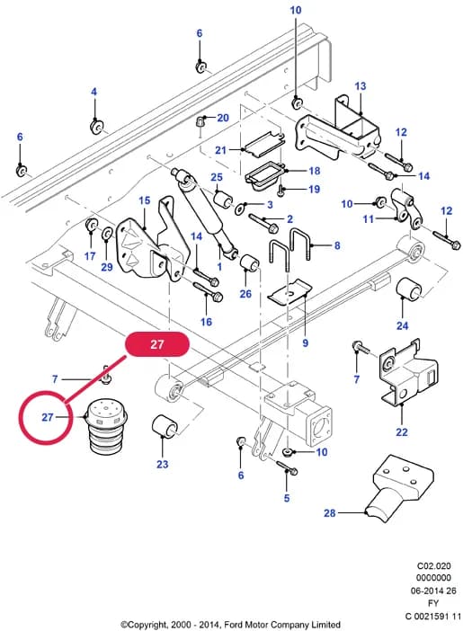 Bump Stop; 86MM I.D.; Round Type; All Chassis Cabs; With Standard Rear Suspension — C Rear Axle - Rear Suspension — C02 Rear Axle - Rear Suspension.Rear Springs And Shock Absorbers › C02020 Rear Springs And Shock Absorbers