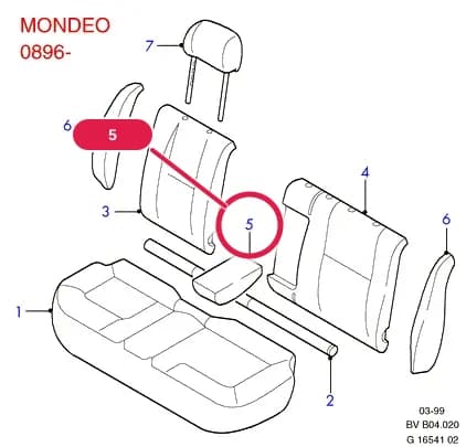 Cover And Pad - Centre Armrest; (EA); Imperial Blue; Sambuka; 5 Door Saloon — BVB Sierra/Mondeo — BVB04 Sierra/Mondeo.Mondeo 0896-0900 › BVB04020 Rear Seat Covers; Trim
