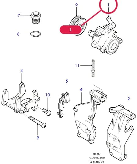 H Steering Gear - Gear Change — H02 Steering Gear - Gear Change.Steering Systems › H02030 Power Steering Pump;