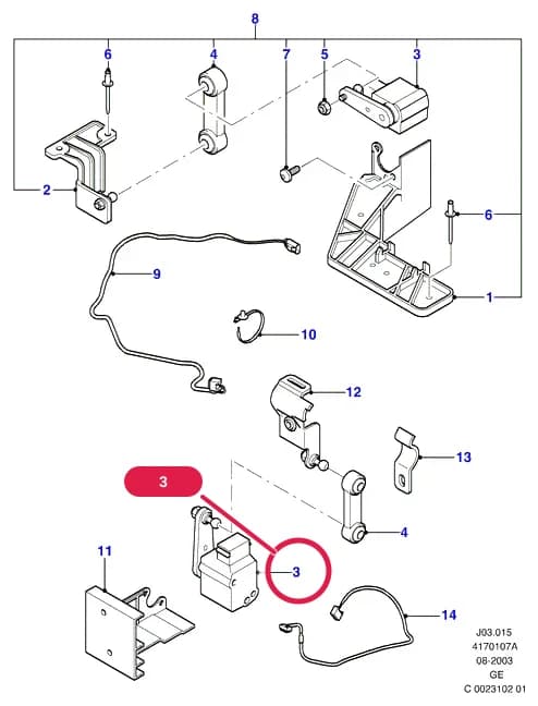 J Electrical System — J03 Electrical System.Headlamps And Front Flasher Lamps › J03015 Automatic Headlamp Levelling System