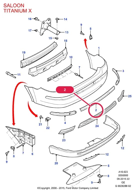 A Body And Related Parts — A10 Body And Related Parts.Rear Panels/Bumper & Package Tray › A10023 Rear Bumper;