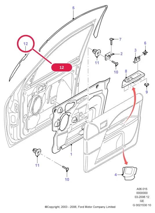 Cover Assy; RH; Sea Grey (Metallic) — A Body And Related Parts — A06 Body And Related Parts.Front Doors And Related Parts › A06015 Front Door Trim Installation