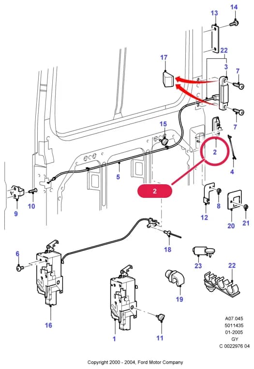 Handle Assy - Door - Outer; RH — A Body And Related Parts — A07 Body And Related Parts.Side Loading And Rear Doors › A07045 Sliding Side Load Door Controls