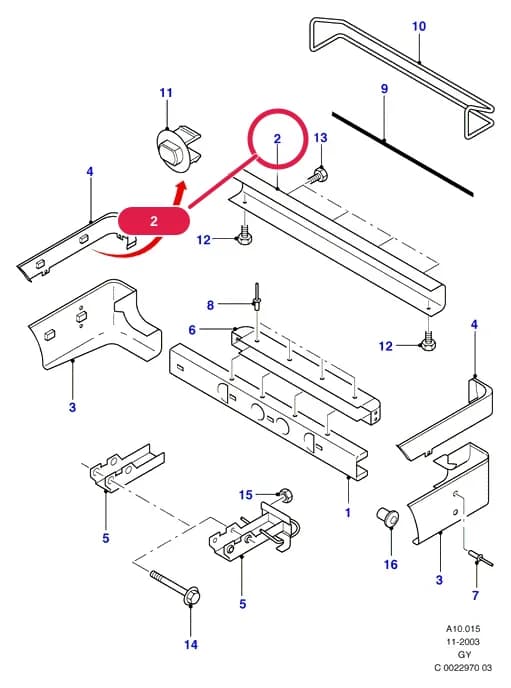A Body And Related Parts — A10 Body And Related Parts.Lower Back Panel/Bumper & Partition › A10015 Rear Bumper