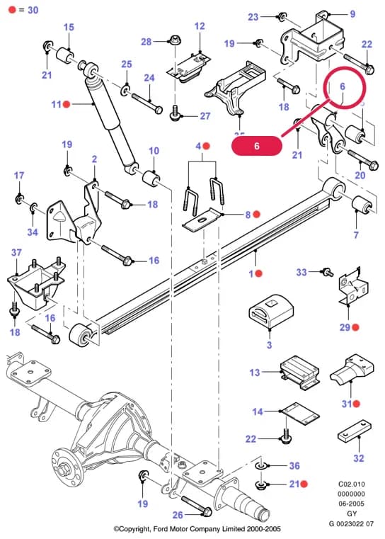 C Rear Axle - Rear Suspension — C02 Rear Axle - Rear Suspension.Rear Springs And Shock Absorbers › C02010 Rear Springs And Shock Absorbers