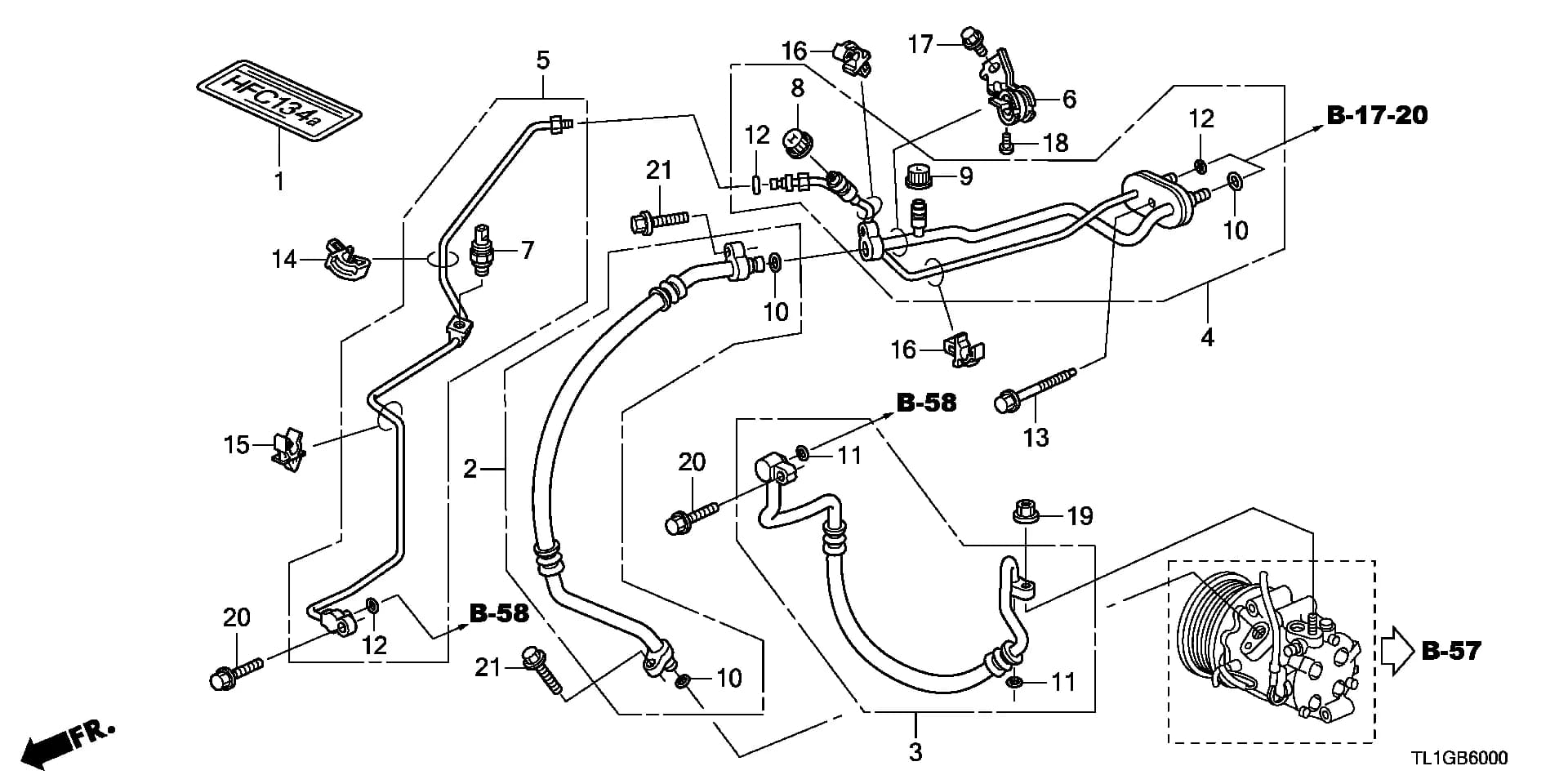 Germany (KG):5AT 2.0 S — BODY PARTS › B-60 AIR CONDITIONER(HOSES/PIP ES)(2.0L)(LH)