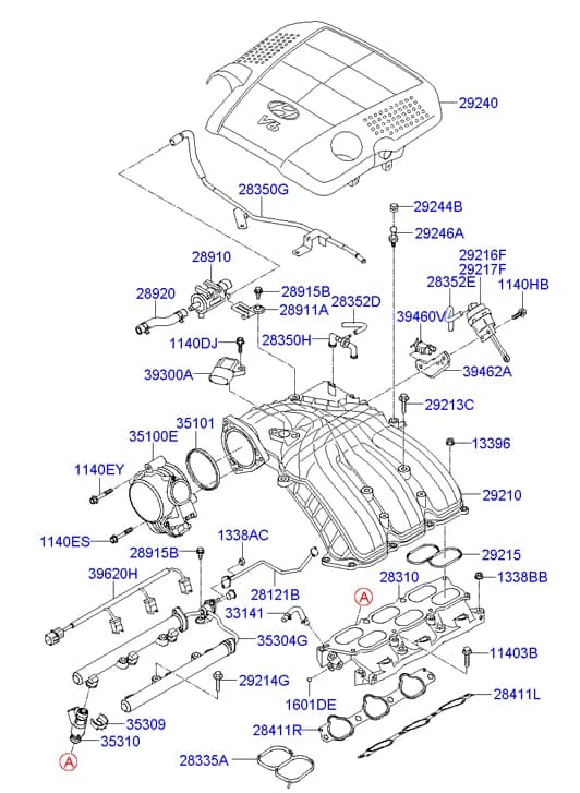 SENSOR ASSY-MAP — Genesis Genesis BH (2008–2013) — Intake manifold