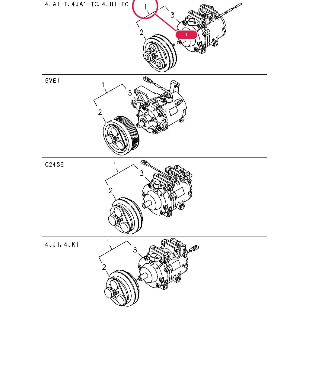 09.170 COMPRESSOR ASM; A/C — 50964 - TFR/TFS-LHD     04 - 11 — 8 - Chassis Electrical, Heating / Air Conditioning, Wipers, Radio › 8-71 - COMPRESSOR; AIR CONDITIONING