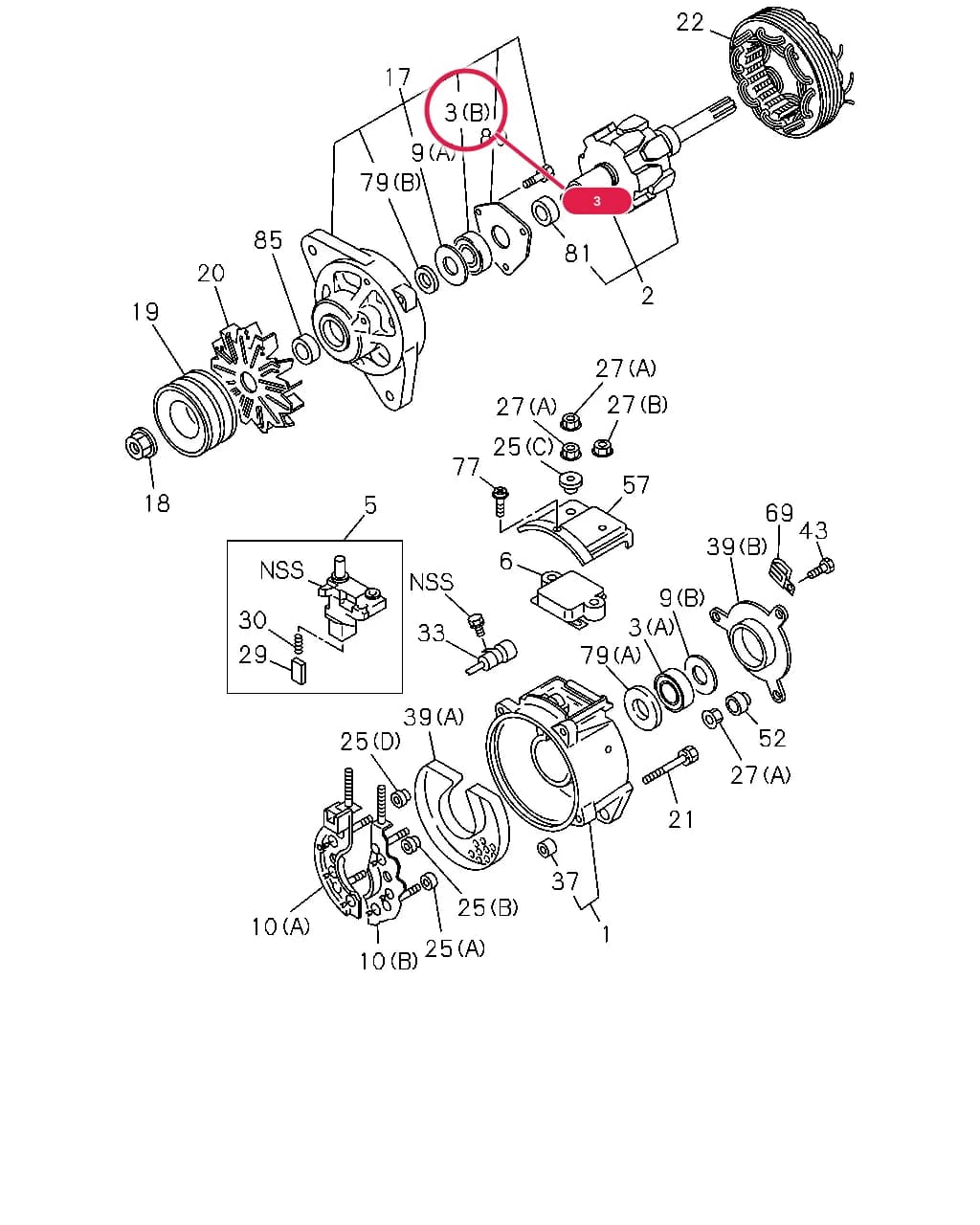BEARING; ROTOR,GEN — 10824 - MR-LHD     00 - — 0 - Engine, Emission, Engine Electrical › 0-66 - GENERATOR