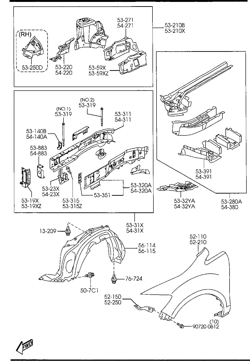 2011 CX-7 — BODY EXTERIOR TRIM › 5320A  - FENDER & WHEEL APRON PANELS