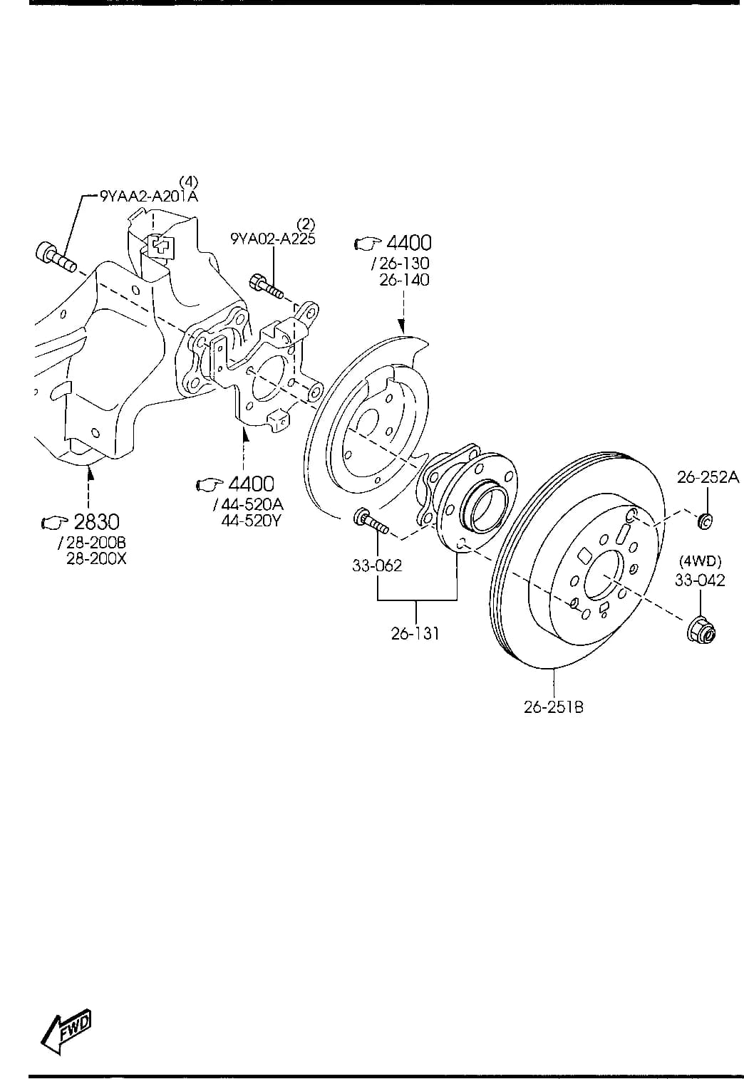 BEARING & HUB — 2011 CX-7 — CHASSIS AXLE SUSPENSION,BRAKE & STEERING › 2600A  - REAR AXLE