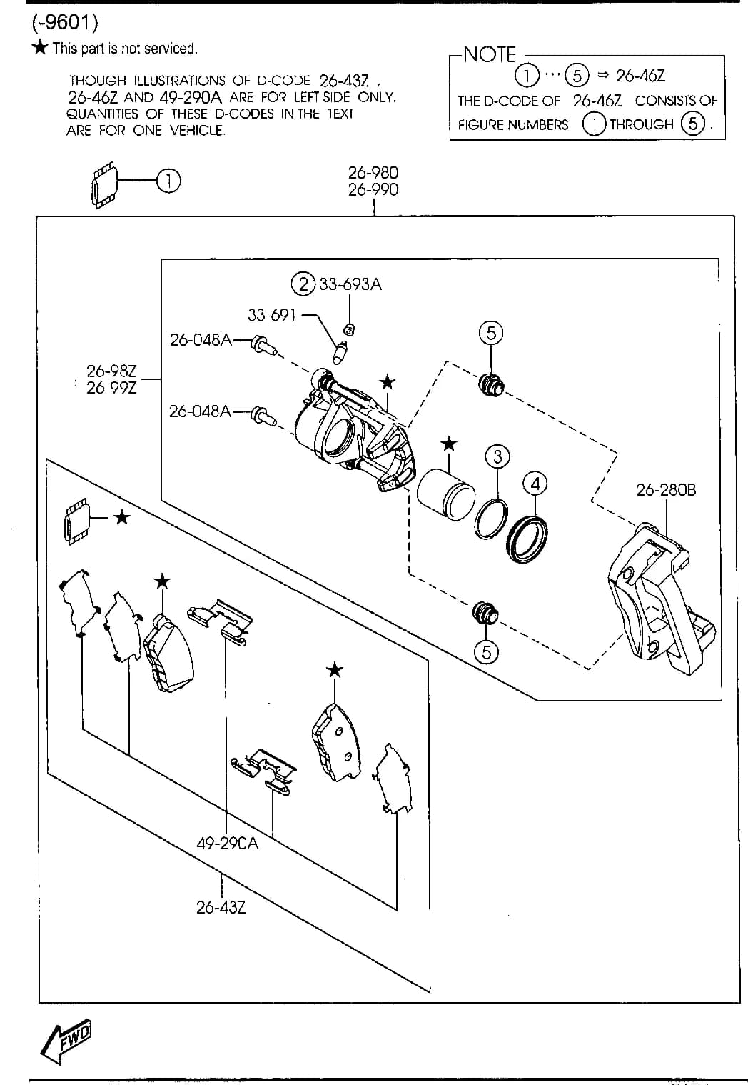 2011 CX-7 — CHASSIS AXLE SUSPENSION,BRAKE & STEERING › 2610A  - REAR BRAKE MECHANISMS