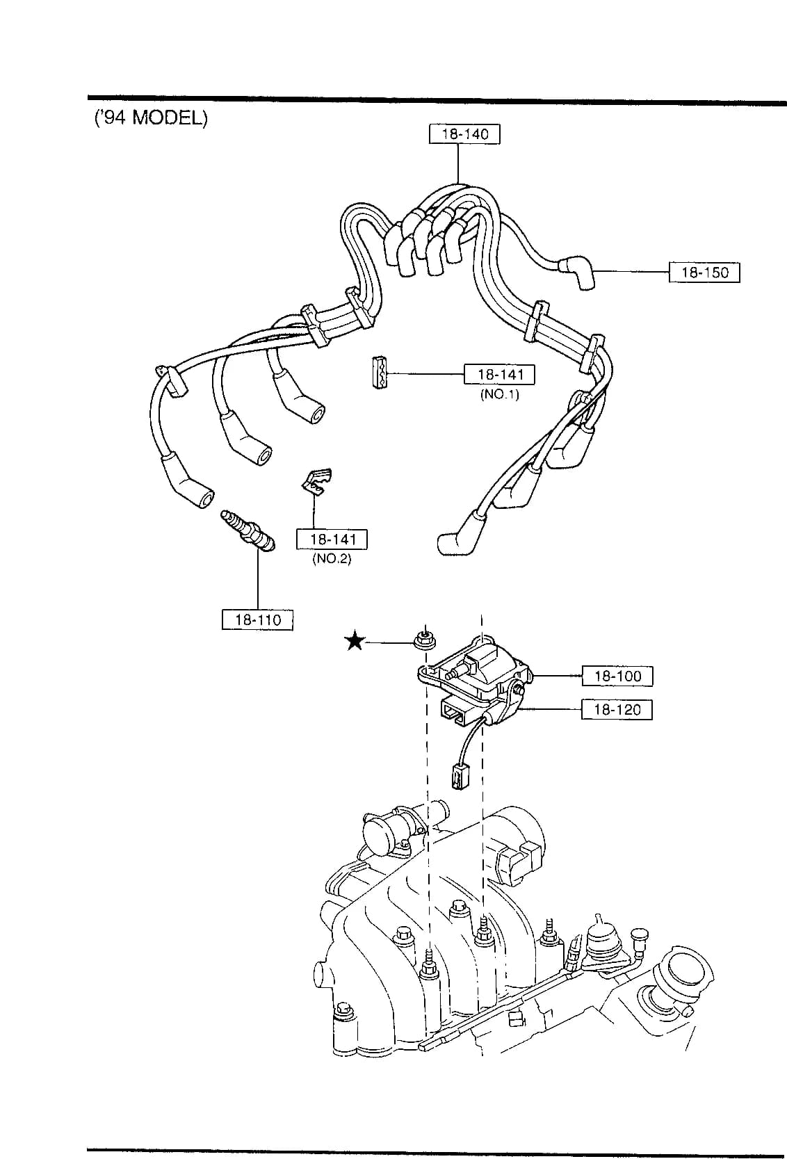 1994 B-SERIES — GASOLINE-ENGINE V6-CYLINDER › 1800B  - ENGINE ELECTRICAL SYSTEM (3000CC)