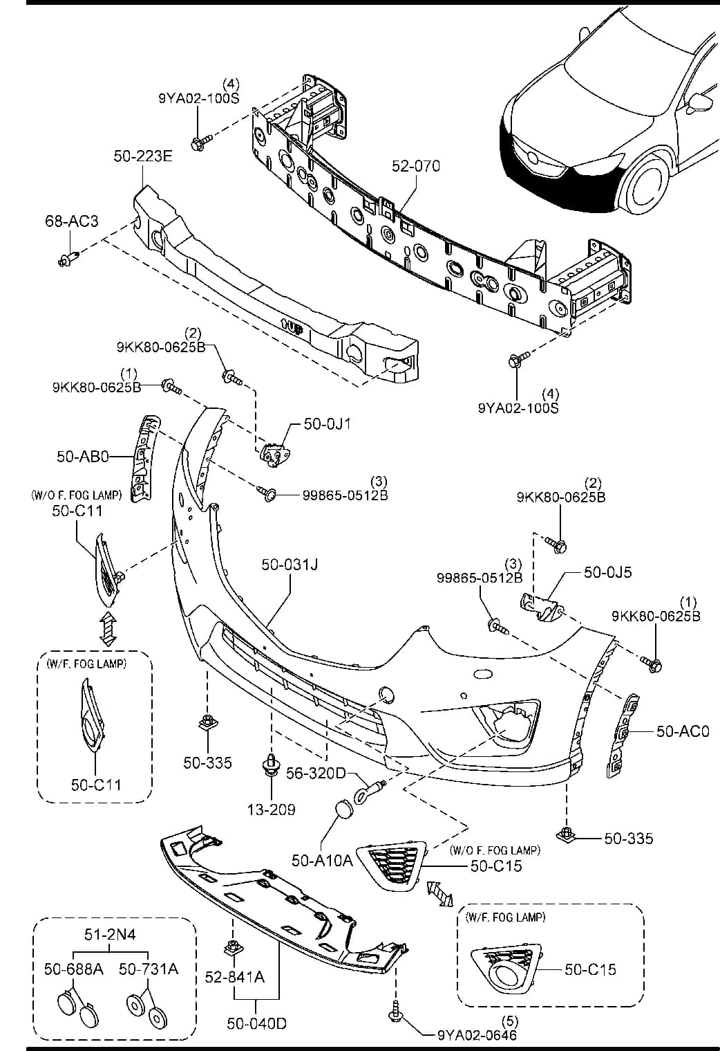 2014 CX-5 — BODY EXTERIOR TRIM › 5000A  - FRONT BUMPER