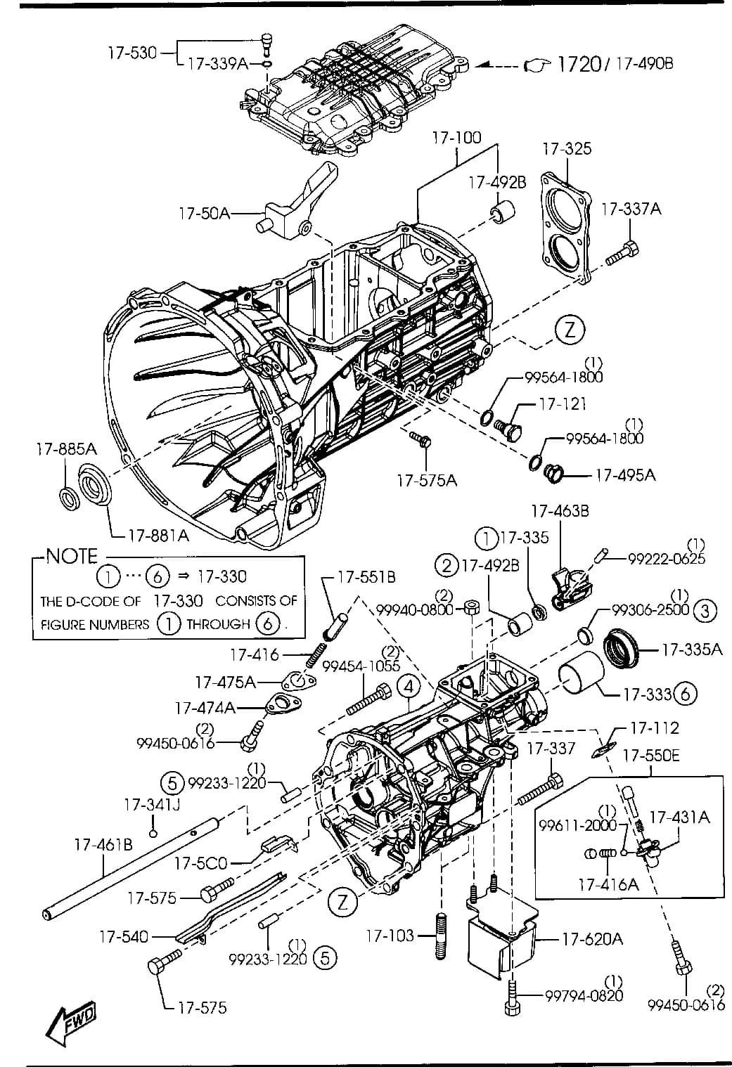 2011 RX-8 — ROTARY-ENGINE & TRANSMISSION › 1700A  - MANUAL TRANSMISSION CASE