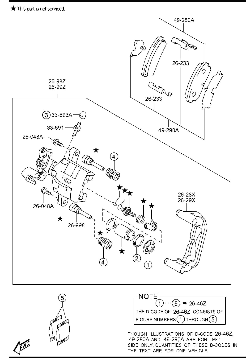 2011 MAZDA6 — CHASSIS AXLE SUSPENSION,BRAKE & STEERING › 2610A  - REAR BRAKE MECHANISMS