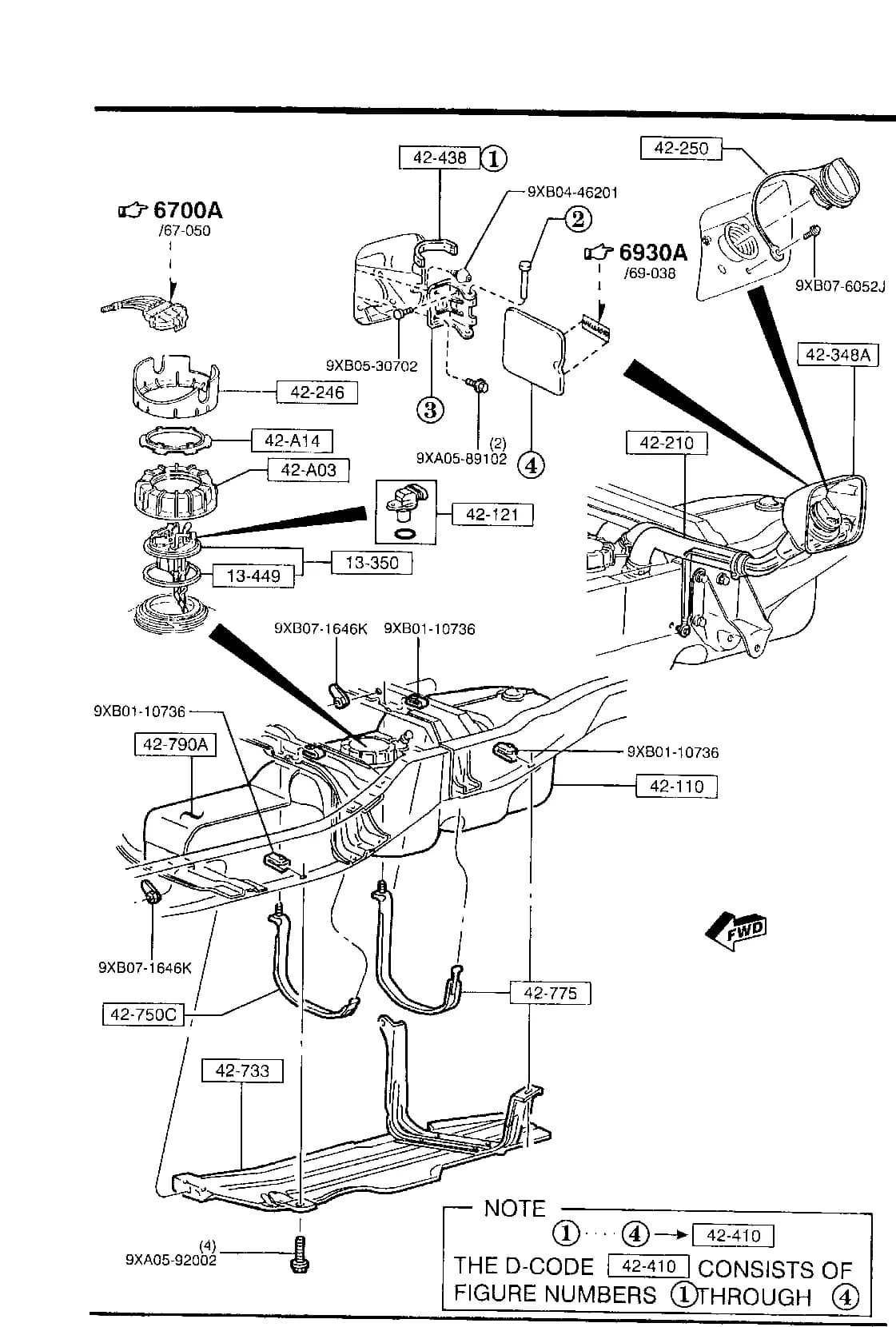 1998 B-SERIES — CHASSIS PIPING & FUEL TANK › 4200C  - FUEL TANK (CAB PLUS)