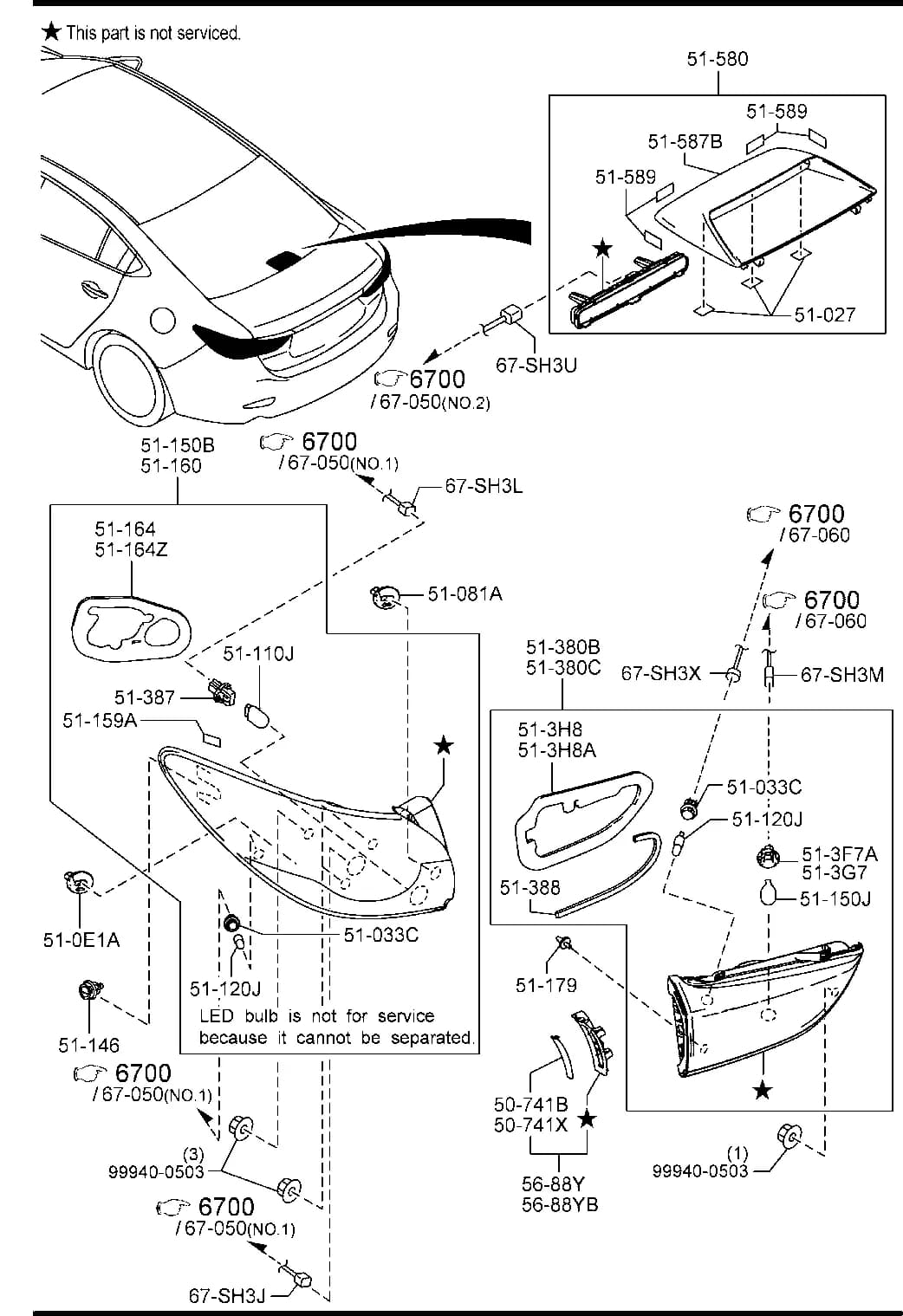 2014 MAZDA6 — BODY ELECTRONICS › 5110A  - REAR COMBINATION LAMPS