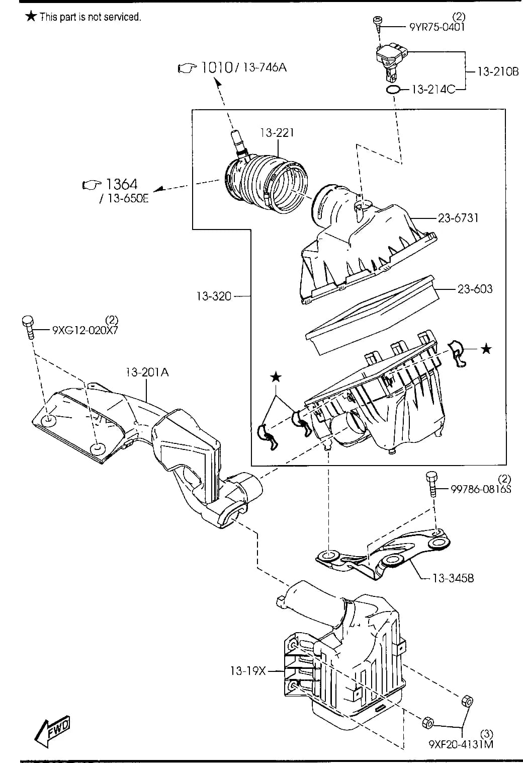 2011 MAZDA6 — GASOLINE-ENGINE 4-CYLINDER SUPPLEMENT › 1330A  - AIR CLEANER (2500CC)