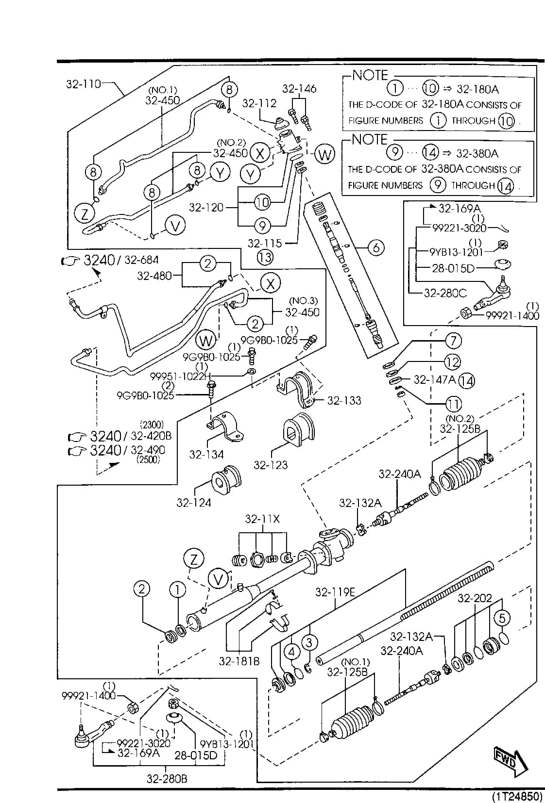 2001 MILLENIA — CHASSIS AXLE SUSPENSION,BRAKE & STEERING › 3220   - STEERING GEAR