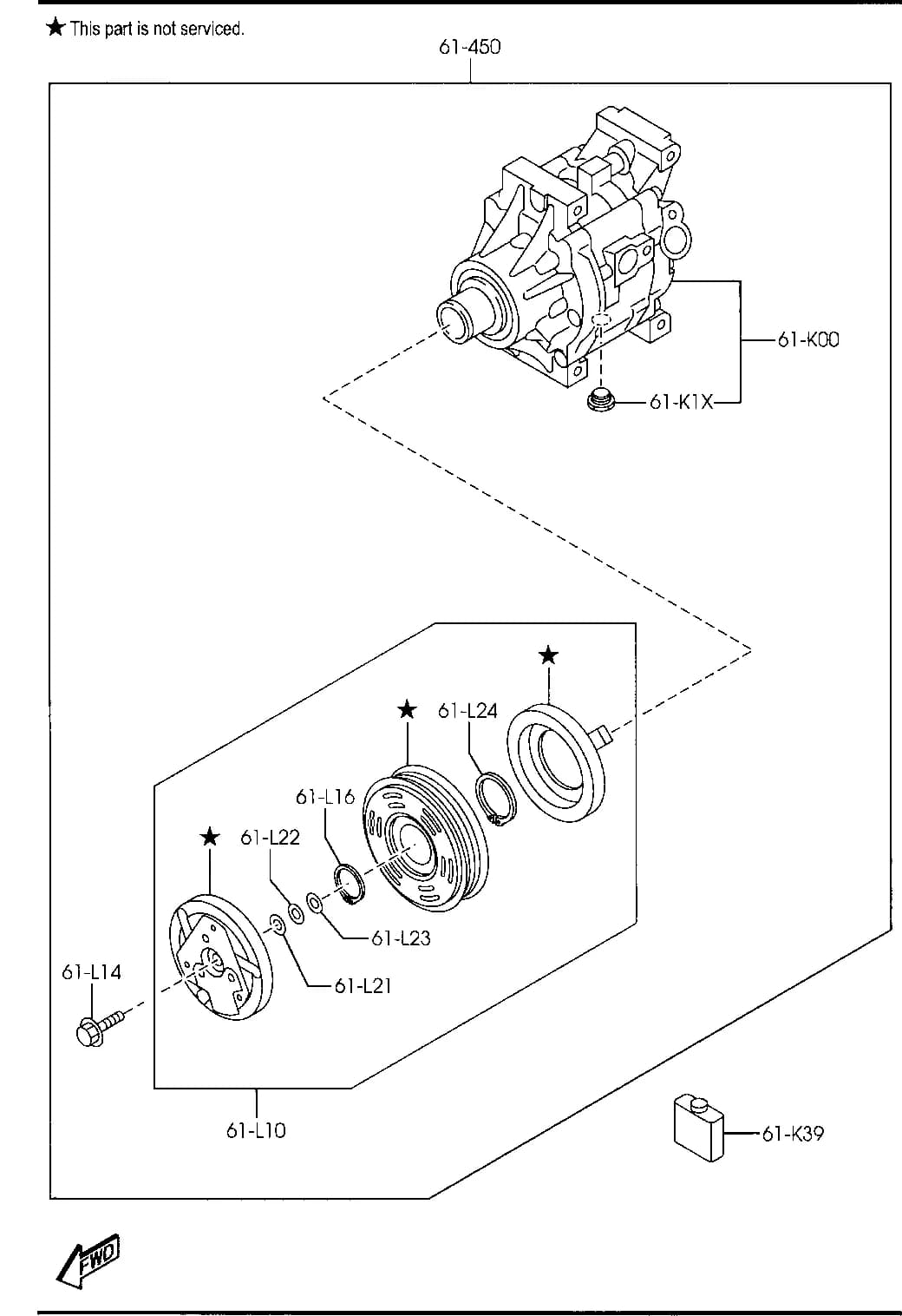 2004 RX-8 — BODY-INTERIOR TRIM › 6140A  - AIR CONDITIONING COMPRESSOR COMPONENTS
