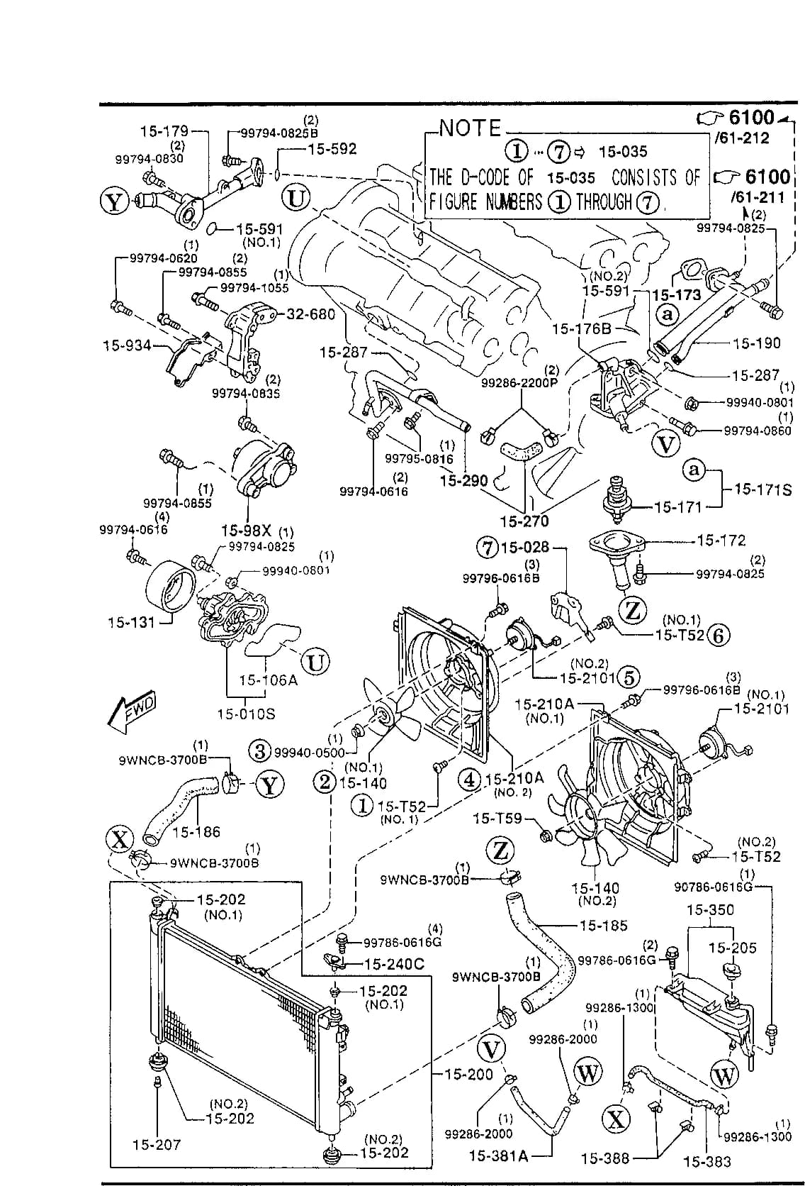 1997 MILLENIA — GASOLINE-ENGINE V6-CYLINDER SUPPLEMENT › 1500A  - COOLING SYSTEM (2300CC)