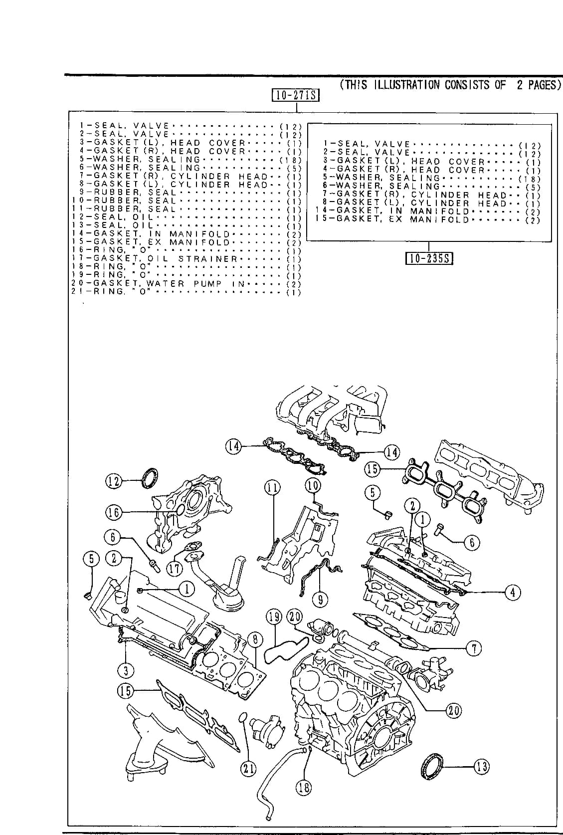 1992 MX-3 — GASOLINE-ENGINE V6-CYLINDER TRANSMISSION › 1000C  - ENGINE & GASKET SETS (1800CC)