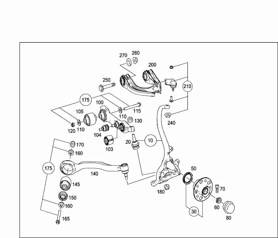 SPRING CONTROL ARMBOTTOM LEFTFootnotes: Array — 219.377 — 33 FRONT AXLE › 030 STEERING KNUCKLE AND CONTROL ARM